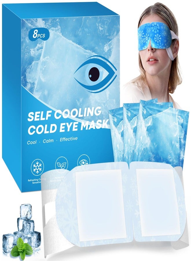 ZHENYEMEI Gel Self Cooling Eye Mask, Instantly Cooling Eye Masks, Cold Compress for Puffiness Dark Circles & Migraine Relief, Ice Sleeping Mask Cool Care Travel Essentials, Individually Wrapped (8 Packs) - Image 1