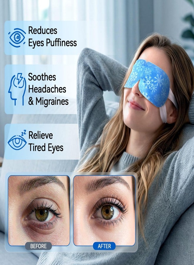 ZHENYEMEI Gel Self Cooling Eye Mask, Instantly Cooling Eye Masks, Cold Compress for Puffiness Dark Circles & Migraine Relief, Ice Sleeping Mask Cool Care Travel Essentials, Individually Wrapped (8 Packs) - Image 2