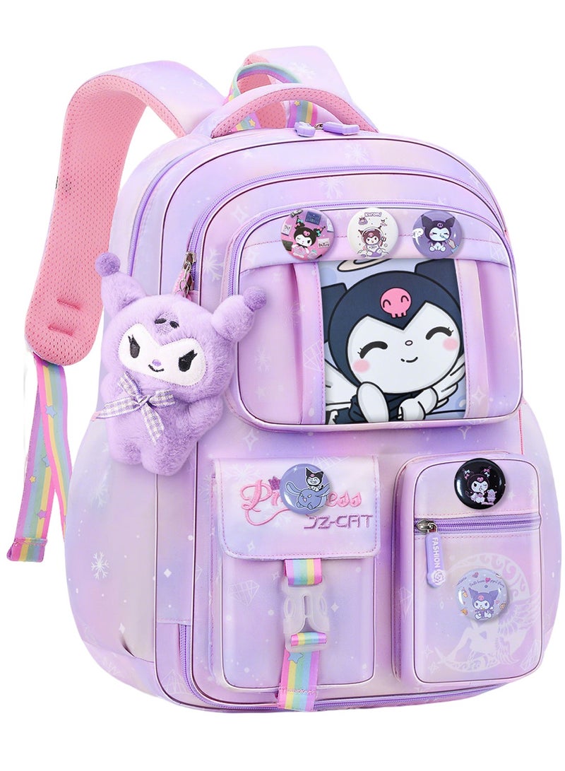 FALAHOM School Backpack for Girls, Girls Backpack, Cartoon School Backpack for Schoolgirl Large Capacity Girl Backpack for Kids - Image 1
