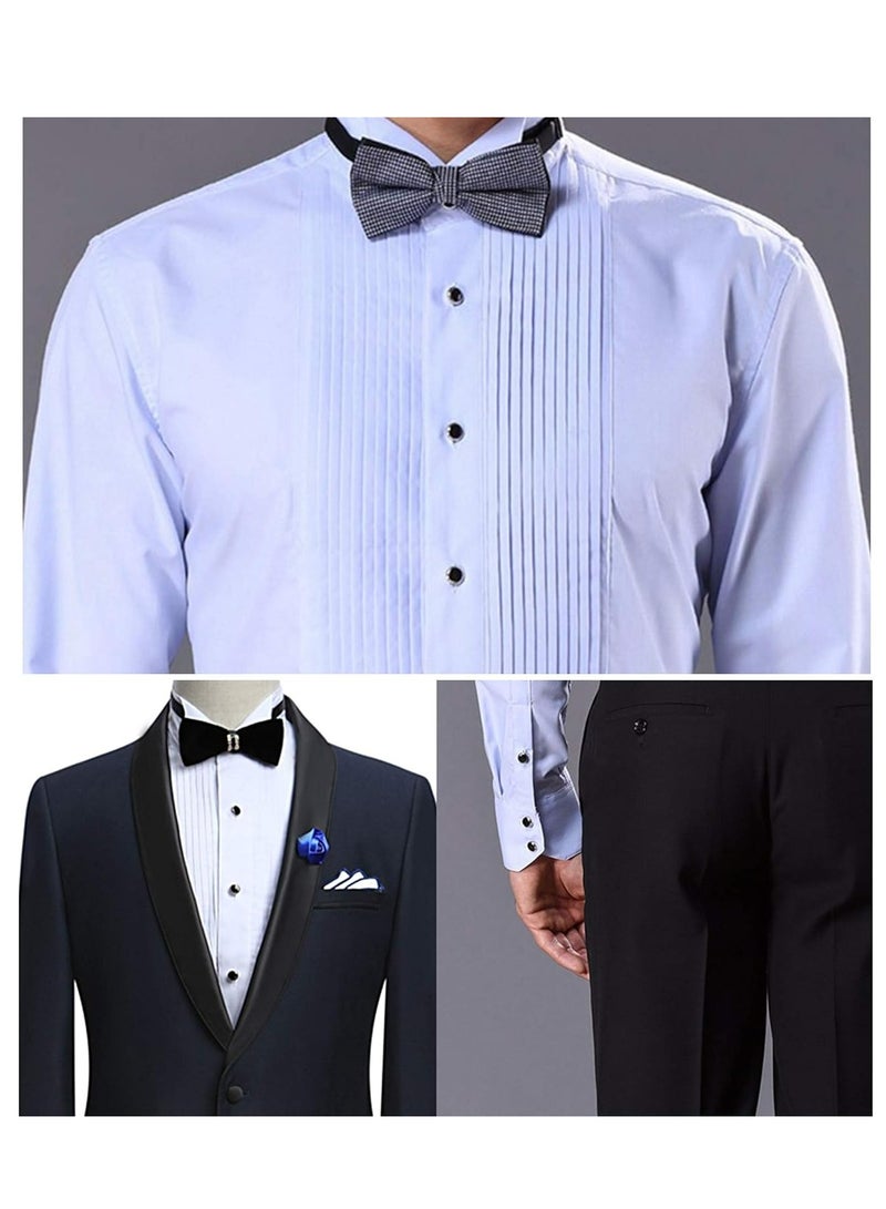 Oasisgalore Men's Cufflinks and Studs Set, Classic Black & Silver for Tuxedo Shirts, Business, Wedding, Formal Suit - Image 4
