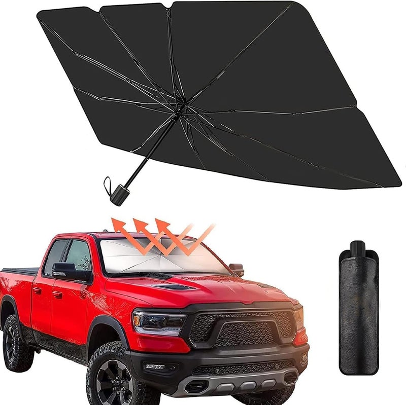 Padom Car Windshield Sun Shade Umbrella, Foldable Car Sun Shade Windshield, Fit Sedan SUV Pickup Truck Most Vehicles Car Window Shades, Front Windshield Sunshade for car Accessories (57"*31") - Image 1