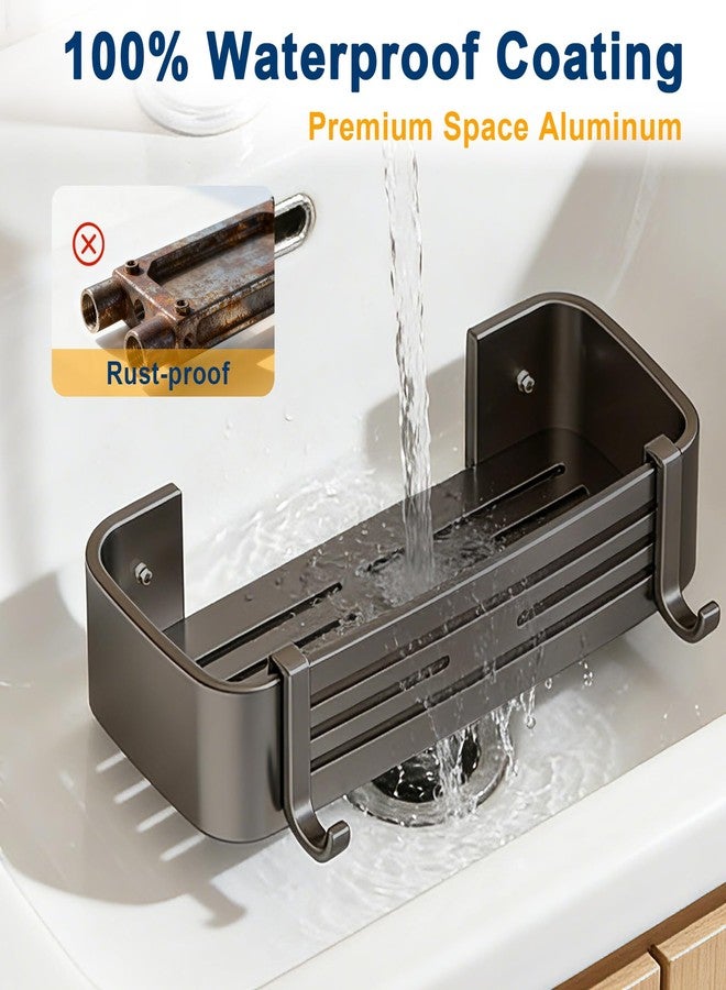 Fafua Shower Caddy, No-Drilling Adhesive Shower Shelves with Hooks, Waterproof & Rustproof Removable Shower Organizer Storage for Bathroom Kitchen - Image 3