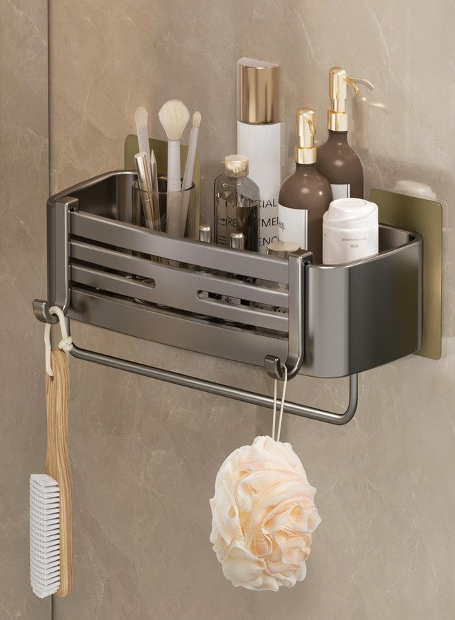 Fafua Shower Caddy, No-Drilling Adhesive Shower Shelves with Hooks, Waterproof & Rustproof Removable Shower Organizer Storage for Bathroom Kitchen - Image 1