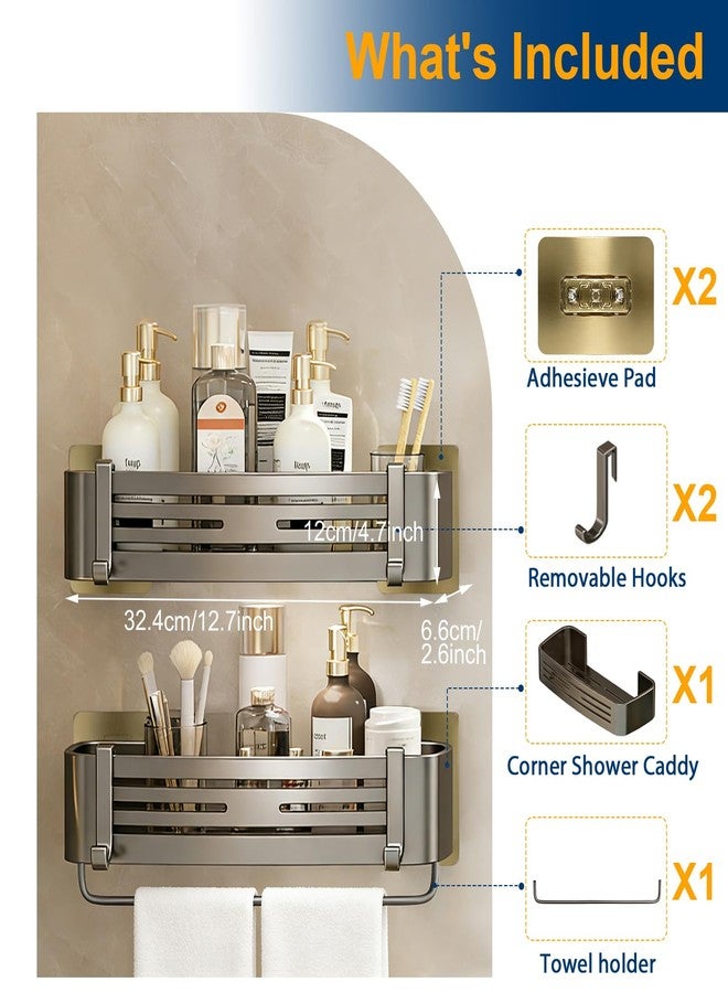 Fafua Shower Caddy, No-Drilling Adhesive Shower Shelves with Hooks, Waterproof & Rustproof Removable Shower Organizer Storage for Bathroom Kitchen - Image 5