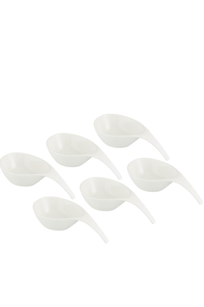 Libby 6-piece white porcelain dinnerware set for serving food, desserts, and sauces - Image 2