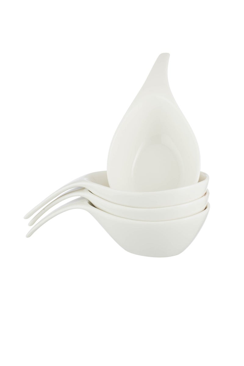 Libby 6-piece white porcelain dinnerware set for serving food, desserts, and sauces - Image 4