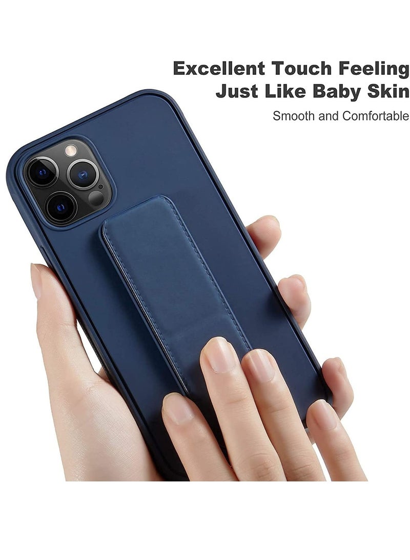 ELTRAZONE IPhone 14 Pro Case with Magnetic Foldable Back Stand and Holder, Cover with Finger Strap and Hand Grip, Magnetic Car Mount Kickstand IPhone 14 Pro (Dark Blue) - Image 2