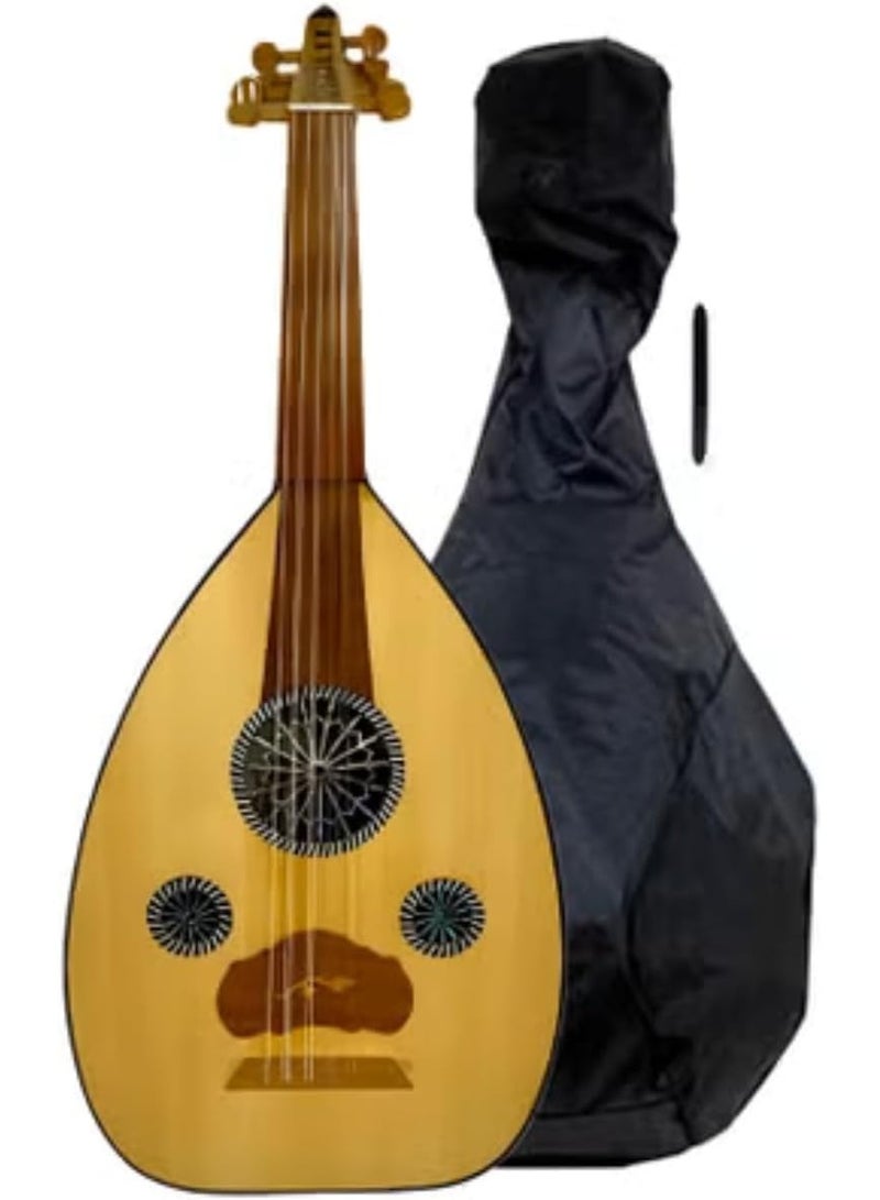 Handmade Classic Egyptian Arabic Oud 9 Strings – Entry Level Study Oud Lute for Students & Beginners Educational Musical Instrument + Soft Case & Pick - Image 1