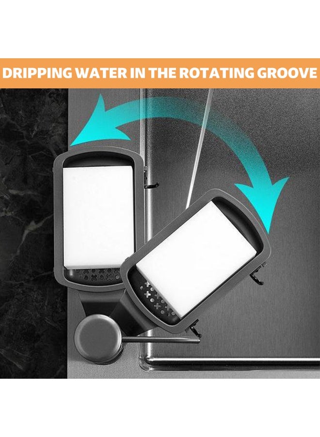 هاسذيب HASTHIP® موزع صابون حوض المطبخ، مدمج، موزع صابون على الطاولة برأس مضخة من الفولاذ المقاوم للصدأ، موزع صابون للأطباق مع حامل إسفنجة وأنبوب تمديد بطول 3.3 بوصة، لحوض المطبخ (أسود) - Image 5