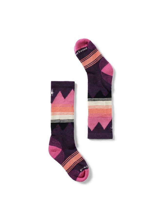 SmartWool Unisex Ski Light Cushion Over-the-Calf Socks (Toddler/Little Kid/Big Kid) Purple Iris Small - Image 1