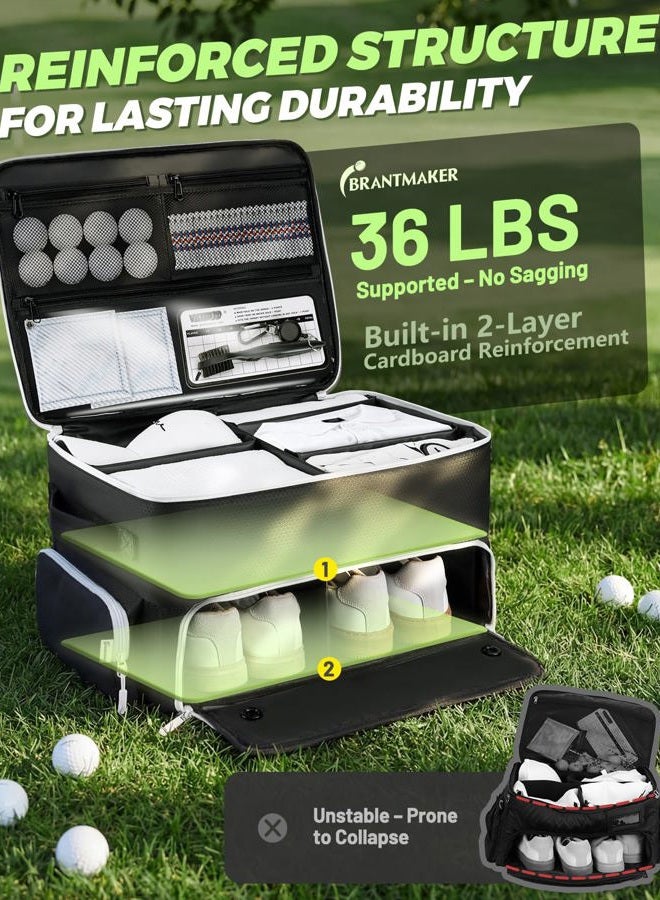 BRANTMAKER Golf Trunk Organizer, Golf Accessories for Men/Women to Storage Stuff and Gear, Cool Gifts for Golfers, Dad, Him/Her, Birthday or Father's Day (Black) - Image 2