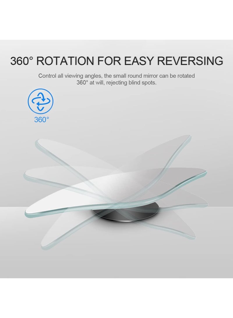 KASTWAVE Car Blind Spot Mirror, HD Convex Glass Angle Adjustable for Side Rearview Mirrors, Small Round Mirror, Fan Shaped Frameless Rotatable Wide Angle, for SUV, Truck, Vehicles Reversing (2PCS)  - Image 2