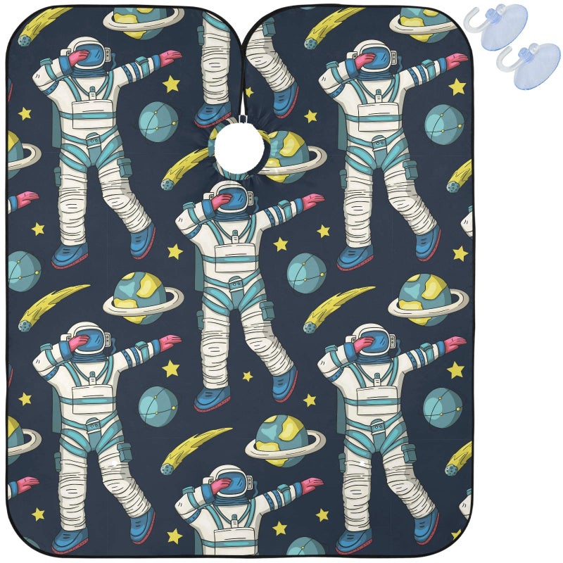 visesunny Barber Cape Astronaut Universe Galaxy Man Dancing Dab Polyester Hair Cutting Salon Cape Apron AntiStatic Haircut WaterResistant Shaving Cloth Beard Shaving Bib Hairdressing Cape