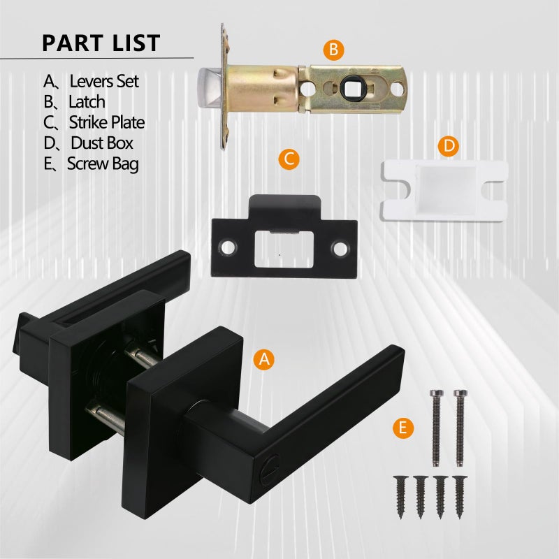 Newbang Solid Door Lever Handle Matte Black Finish - Image 5