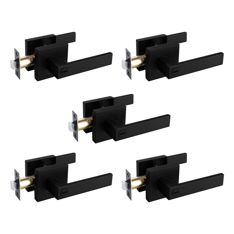 Newbang Solid Door Lever Handle Matte Black Finish - Image 1