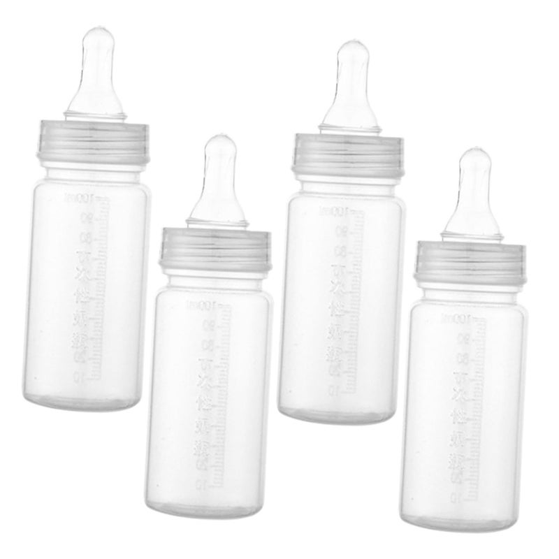 4 Pack Disposable Feeding Bottles with Measurement Scale Leak Proof Portable for Newborns Travel Hospital Nursery Use - Image 2