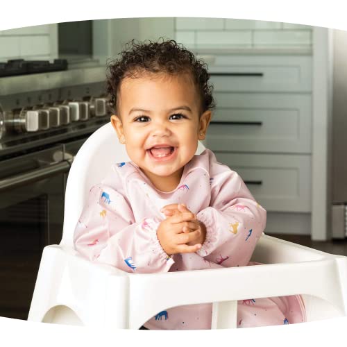 Tiny Twinkle Long Sleeve Bib for Babies & Toddlers – Waterproof Smock Bib for Eating – Machine Washable & Mess-Proof, Baby Feeding Essential & Shower Must-Have(Unicorn Confetti, 2-4Y) - Image 2