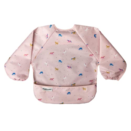 Tiny Twinkle Long Sleeve Bib for Babies & Toddlers – Waterproof Smock Bib for Eating – Machine Washable & Mess-Proof, Baby Feeding Essential & Shower Must-Have(Unicorn Confetti, 2-4Y) - Image 1