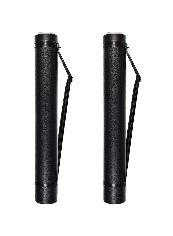 2-PCS Extendable Poster Tubes Expand from 24.5” to 40” with Shoulder Strap | Carry Documents, Blueprints, Drawings and Art | Black Portable Durable Round Storage Cases with Lids and Lab - Image 1