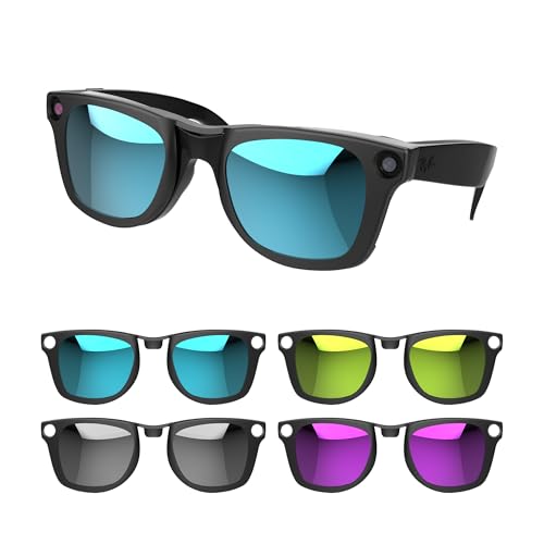 RCstyle HiBloks 4Pcs Polarized Clip Compatible with Ray-Ban Meta Wayfarer & Gen 2 (RW4006/RW4012 Regular 50-22), Color Changing Clip for Meta Gen 2 Smart Glasses Discoloration Clip (Gray+Blue+Yellow+Purple) - Image 1