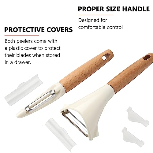 Beereraver Potato Peelers Stainless Steel Swivel Peelers Y-Shaped and I-Shaped Peeler Set of 2,Vegetable Carrot Fruit Peelers for Kitchen - Image 5