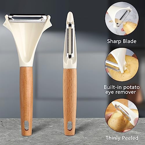 Beereraver Potato Peelers Stainless Steel Swivel Peelers Y-Shaped and I-Shaped Peeler Set of 2,Vegetable Carrot Fruit Peelers for Kitchen - Image 4