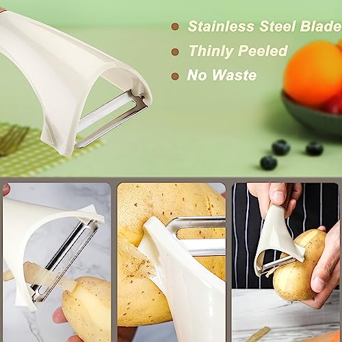 Beereraver Potato Peelers Stainless Steel Swivel Peelers Y-Shaped and I-Shaped Peeler Set of 2,Vegetable Carrot Fruit Peelers for Kitchen - Image 3