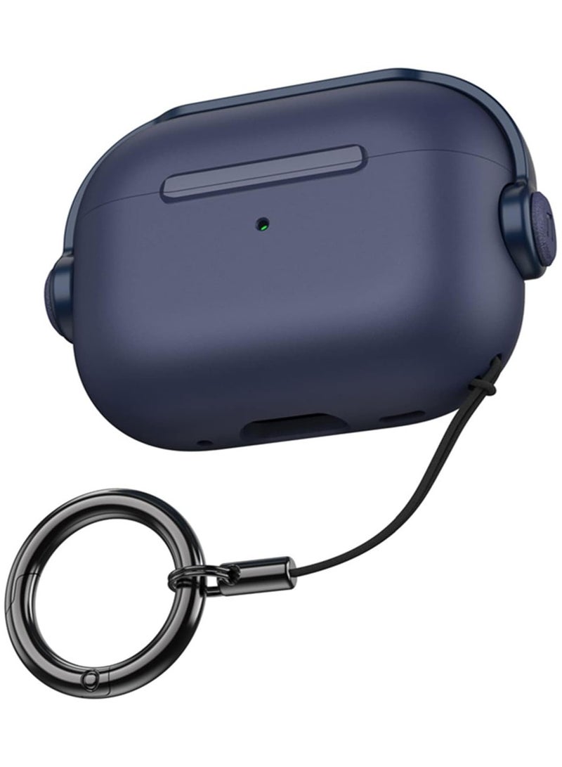 Case for Airpods 3 Protective Case (With Closure Lid) (Front LED Visible) (With Wrist Strap) Skin Case Compatible with Airpods 3 3rd Generation 2021(Blue) - Image 1