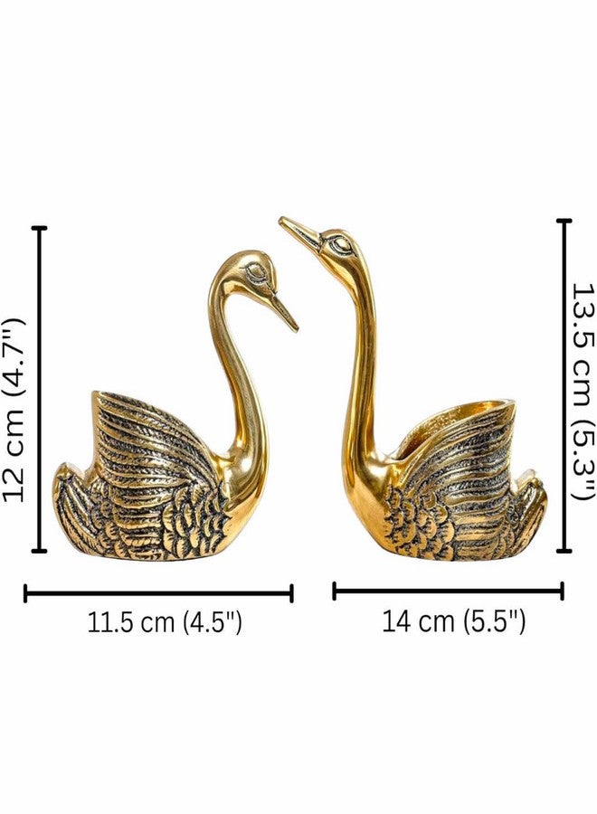 MAXXINN Aluminium Swan Pair Candle Holder Showpiece | Golden Swan Couple for Home Decor | Romantic Swan Figurines for Anniversary, Valentine’s Day & Gifting (Set of 2) - Image 4