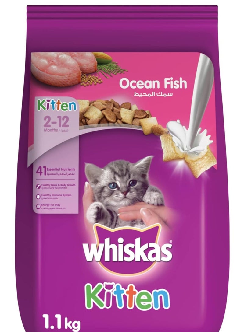 ويسكاس سمك المحيط والحليب طعام جاف للقطط الصغيرة 2-12 شهر 1.1 كغم من ويسكاس - Image 2