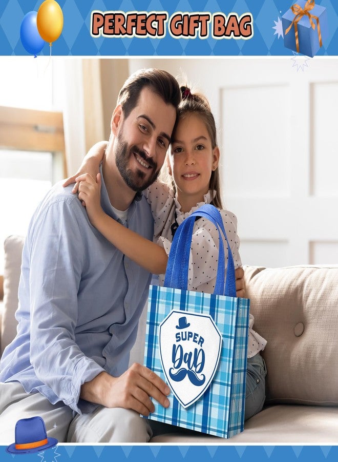 Reallnaive 24 Pieces Father's Day Goodie Bags Bulk Reusable Best Dad Gift Tote Bags with Handles Non Woven for Fathers Party Treat Supplies - Image 5
