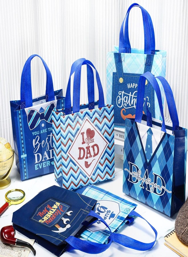 Reallnaive 24 Pieces Father's Day Goodie Bags Bulk Reusable Best Dad Gift Tote Bags with Handles Non Woven for Fathers Party Treat Supplies - Image 3