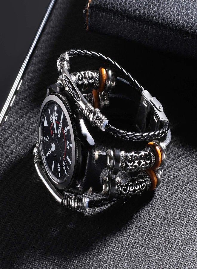KONAFEI حزام KONAFEI متوافق مع ساعة سامسونج جالكسي 7&FE&6&5&4&3 / 40mm 44mm / ساعة 5 برو / ساعة 6&4 كلاسيك 43mm/47mm/42mm/46mm/أكتيف 2/جارمن فينو، سوار جلد 20mm مع مشبك معدني للنساء والرجال - Image 2