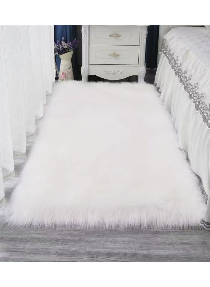 CityRiya-Long Kitchen Mats, Kitchen Rug Mats, Soft Fluffy Carpets, Living Room Area Rugs, Comfort Runner Rugs, Area Rug For Bedroom, 60x90CM Floor Carpet for Bedroom, Floor, Bathrooms, Sink, White Mats - Image 1