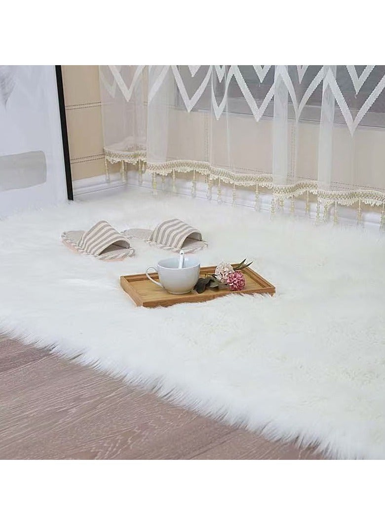 CityRiya-Long Kitchen Mats, Kitchen Rug Mats, Soft Fluffy Carpets, Living Room Area Rugs, Comfort Runner Rugs, Area Rug For Bedroom, 60x90CM Floor Carpet for Bedroom, Floor, Bathrooms, Sink, White Mats - Image 2