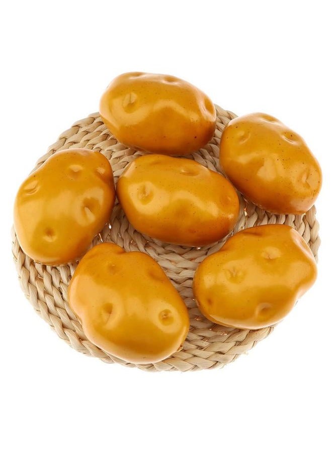Gresorth 6pcs Artificial Potato Lifelike Fake Vegetable Home Kitchen Party Food Toy Decoration Model Props - Image 1
