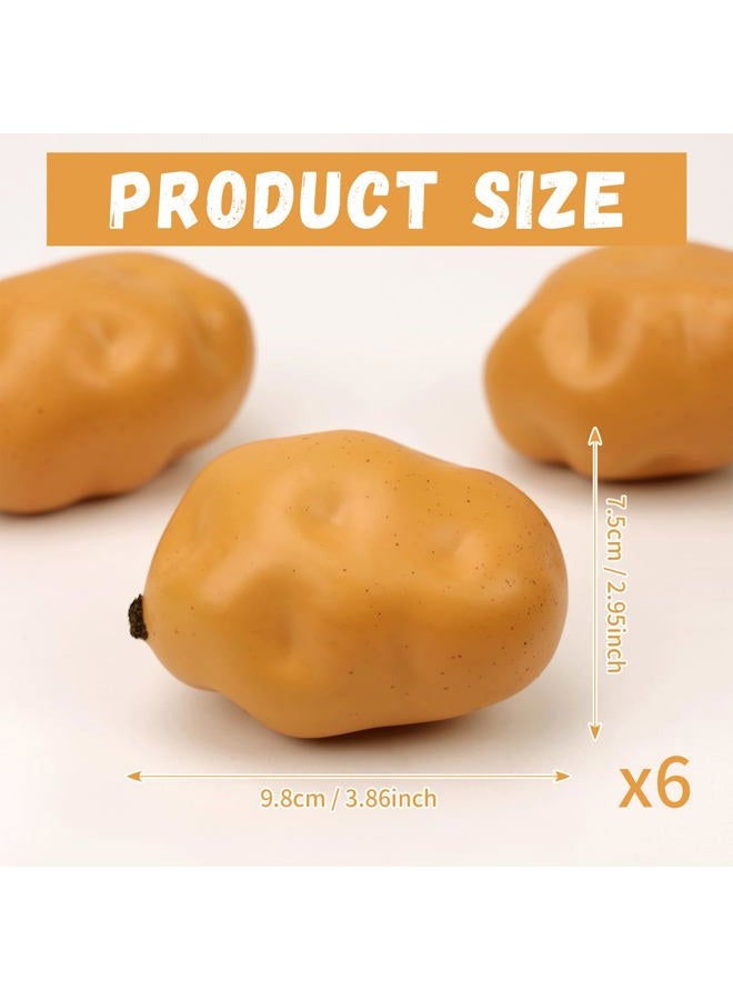 Gresorth 6pcs Artificial Potato Lifelike Fake Vegetable Home Kitchen Party Food Toy Decoration Model Props - Image 2