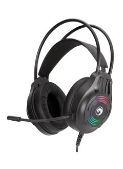 Wired Backlit  stereo Gaming Headset technology H8326 Akari 30 (RGB) , USB+3.5mm with 360°omnidirectional Mic, Volume adjustment - Black