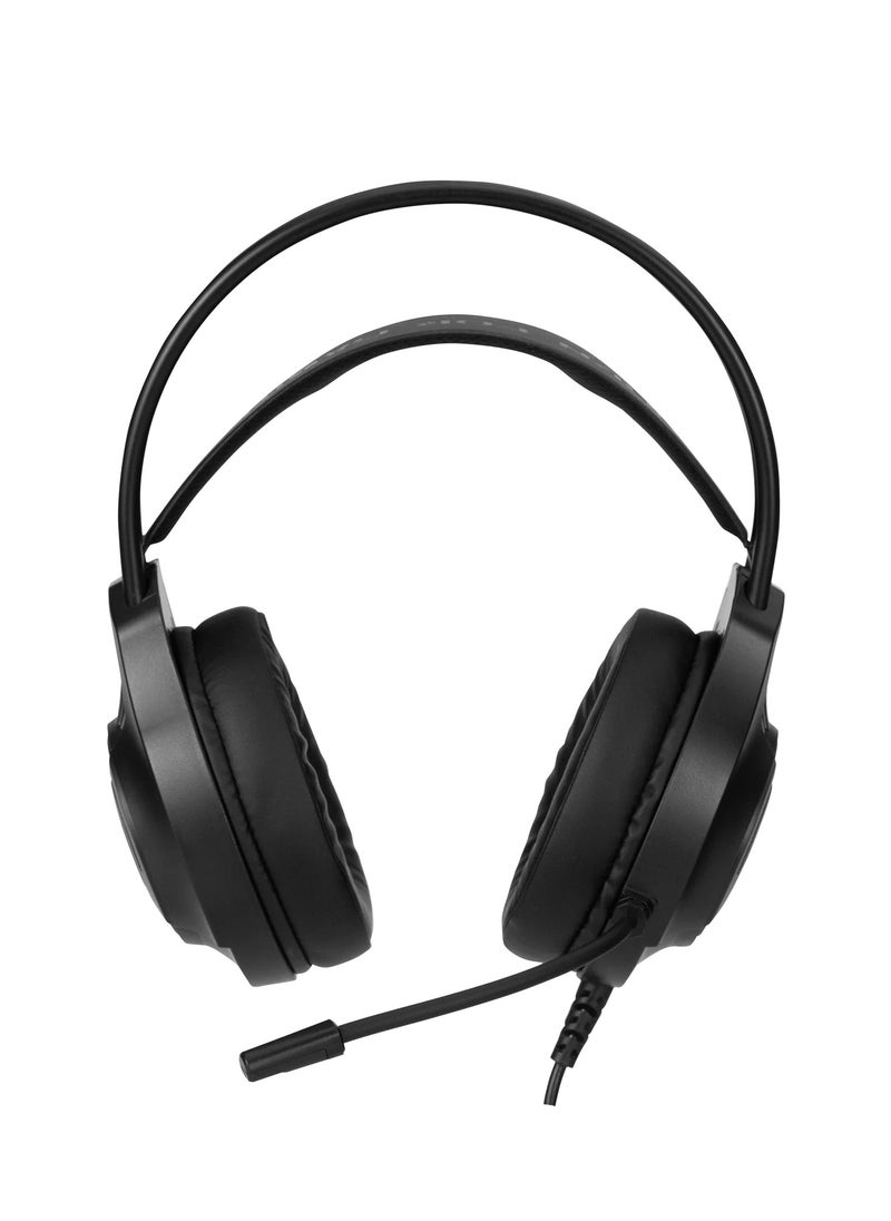 MARVO - Wired Backlit  stereo Gaming Headset technology H8326 Akari 30 (RGB) , USB+3.5mm with 360°omnidirectional Mic, Volume adjustment - Black - Image 1