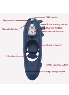SYOSI Manual Can Openers, 8 in1 Tin Opener for Elderly Weak Hand, Openers for Arthritis Hands, Bottle Opener Jar Can Opener for Smooth Edge Food-Safe Stainless Steel Kitchen Gadget  - Image 4