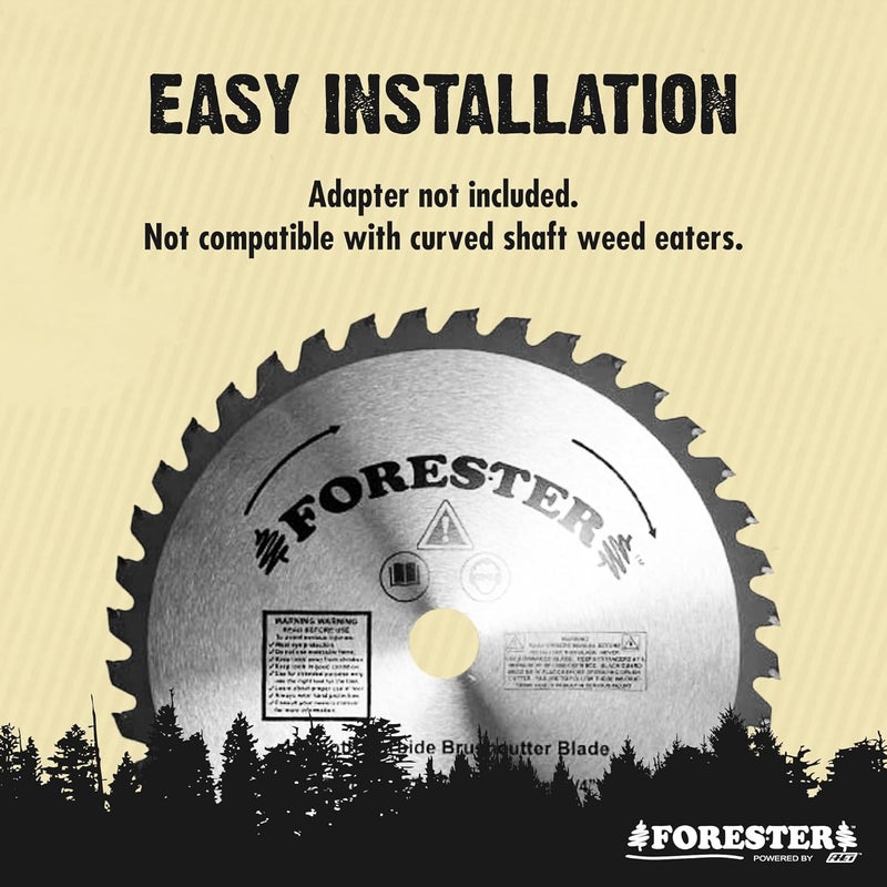 FORESTER Carbide Tip Brush Cutter Blade - 10in x 40 Teeth | Fits Most Straight Shaft Trimmers | Conversion Kit Sold Separately - Image 5