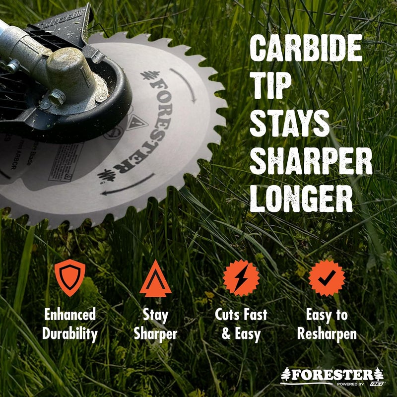 FORESTER Carbide Tip Brush Cutter Blade - 10in x 40 Teeth | Fits Most Straight Shaft Trimmers | Conversion Kit Sold Separately - Image 4