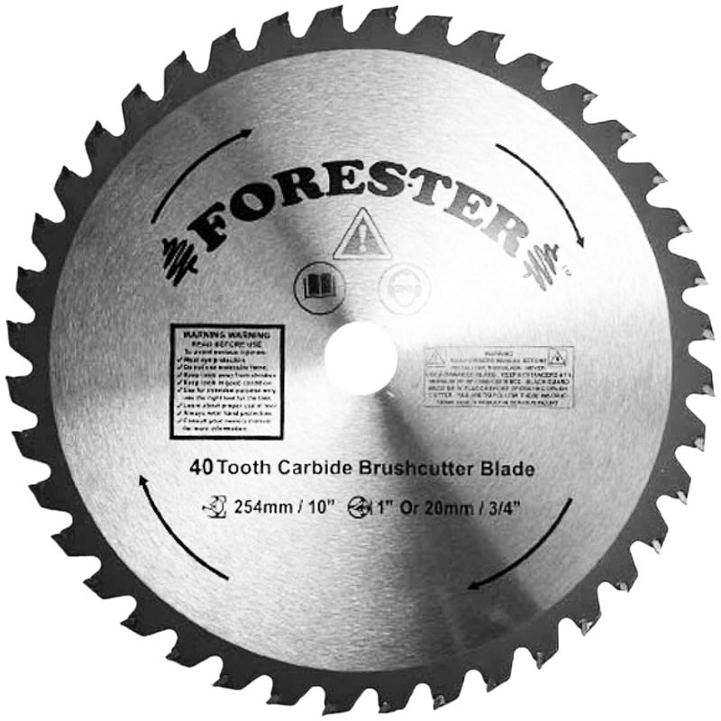 FORESTER Carbide Tip Brush Cutter Blade - 10in x 40 Teeth | Fits Most Straight Shaft Trimmers | Conversion Kit Sold Separately - Image 1