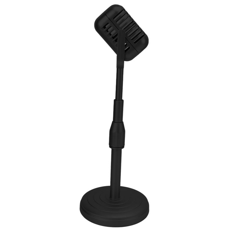 Simulation Old Fashioned Microphone Model with Stable Base and Support Rod Retro Style Mic Prop Set for Photography Black - Image 1