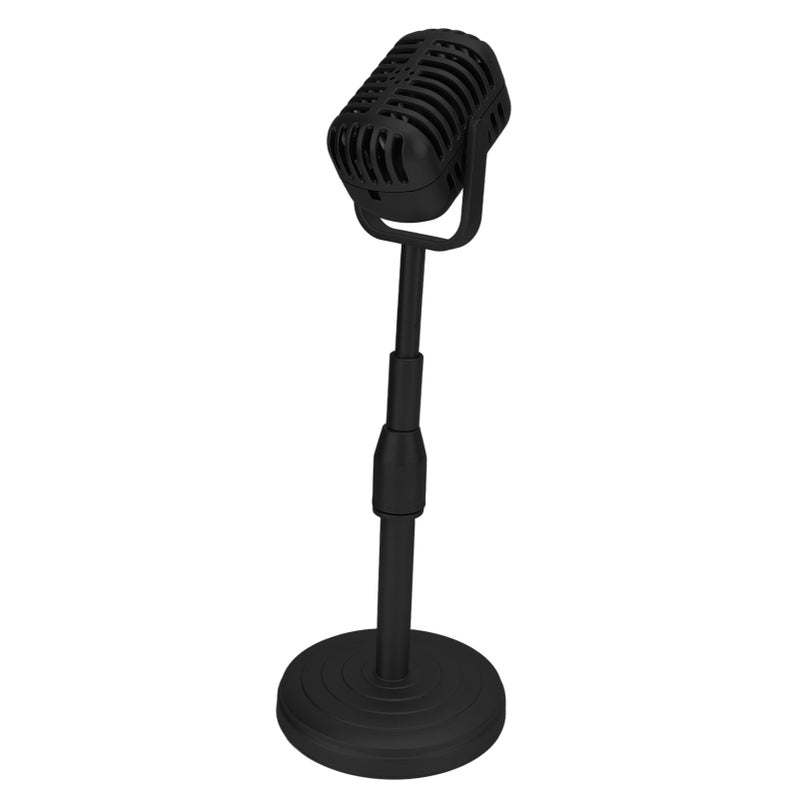 Simulation Old Fashioned Microphone Model with Stable Base and Support Rod Retro Style Mic Prop Set for Photography Black - Image 4