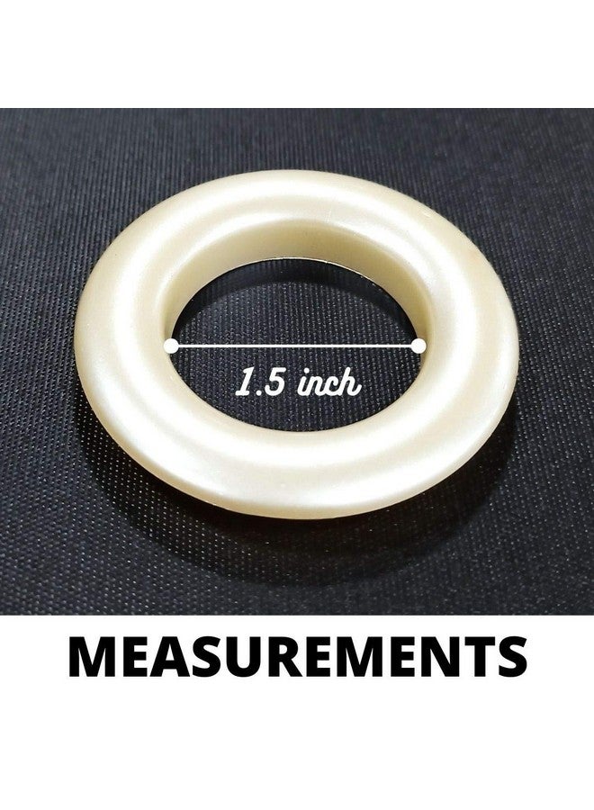 FAPBADRI Curtain Eyelet Rings with Flexi Lock, Suitable for Any 1 inch Curtain Rod - Pearl Colour - 100 Pieces - Image 2