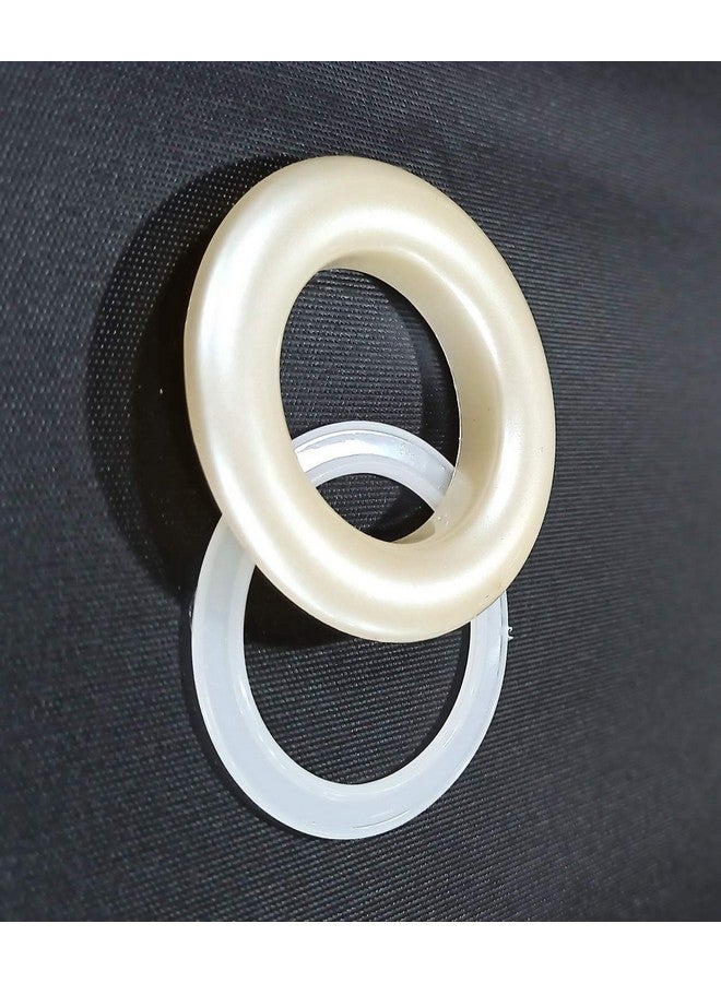 FAPBADRI Curtain Eyelet Rings with Flexi Lock, Suitable for Any 1 inch Curtain Rod - Pearl Colour - 100 Pieces - Image 3