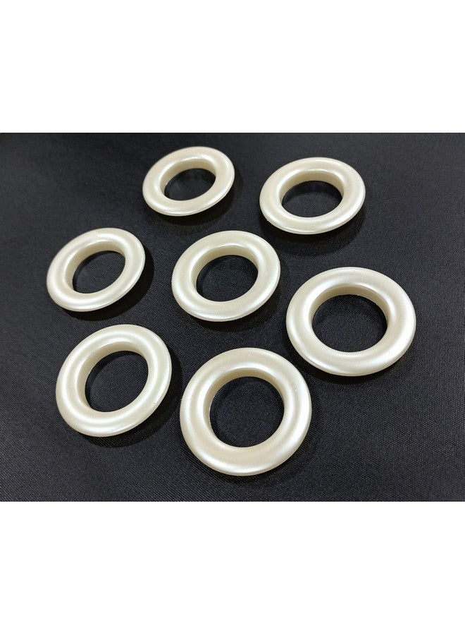 FAPBADRI Curtain Eyelet Rings with Flexi Lock, Suitable for Any 1 inch Curtain Rod - Pearl Colour - 100 Pieces - Image 1