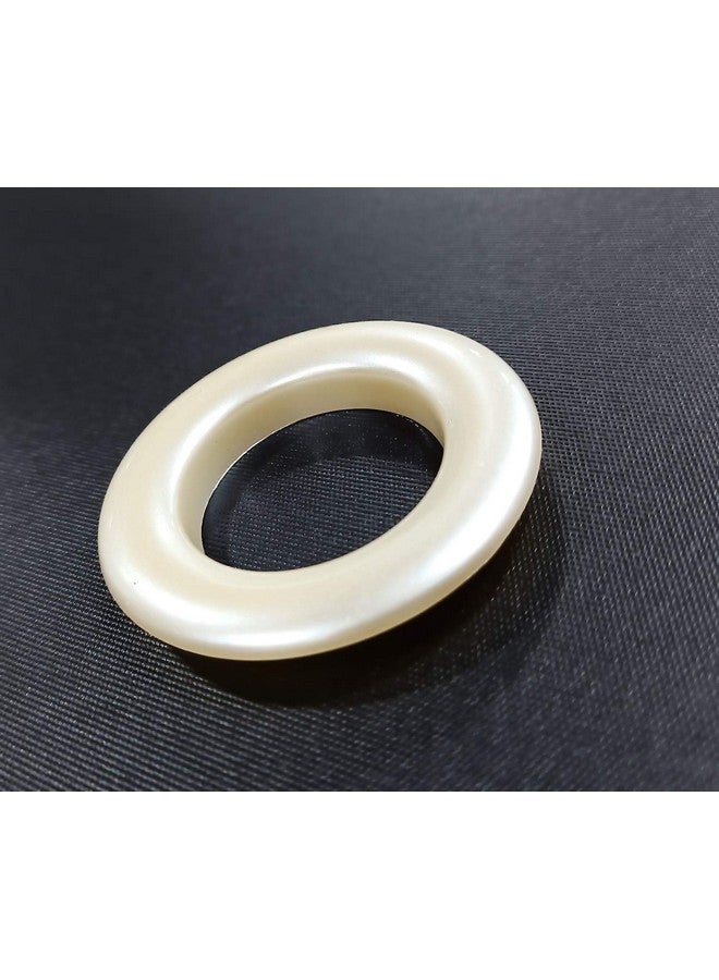 FAPBADRI Curtain Eyelet Rings with Flexi Lock, Suitable for Any 1 inch Curtain Rod - Pearl Colour - 100 Pieces - Image 5