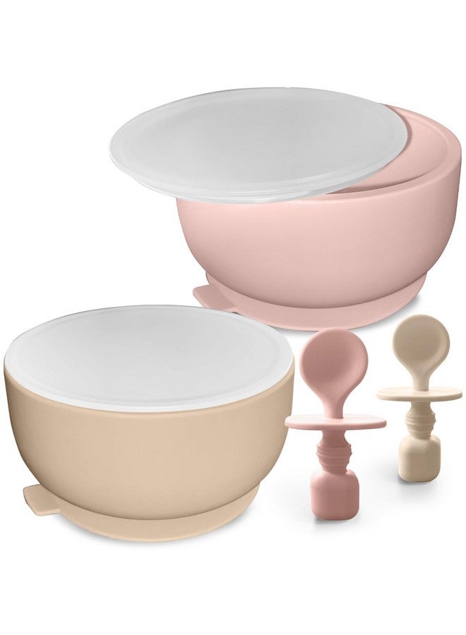 سبريك أساسيات تغذية الطفل، مجموعة تغذية الطفل من السيليكون، أوعية الأطفال 06 أشهر، أوعية شفط قوية جدًا للأطفال، خالية من مادة BPA، أوعية شفط مع أغطية وملاعق، الرضع والأطفال الصغار - Image 1